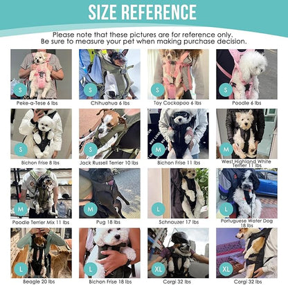 Lukovee Dog Backpack Carrier, Legs Out Easy-fit Dog Front Carrier for Small Medium Dogs, Adjustable Hands Free Dog Chest Carrier for Hiking Cycling (B,Large)