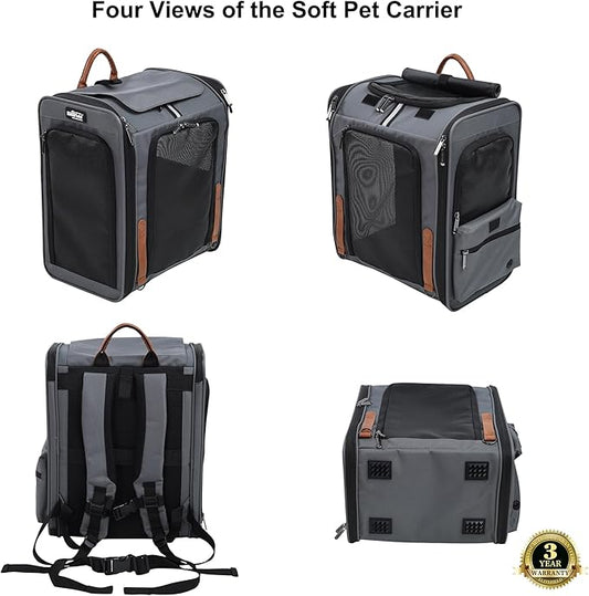EliteField Deluxe Backpack Pet Carrier (3 Year Warranty, Airline Approved), Travel Soft-Sided Carrier Bag for Dogs, Cats & Small Pets