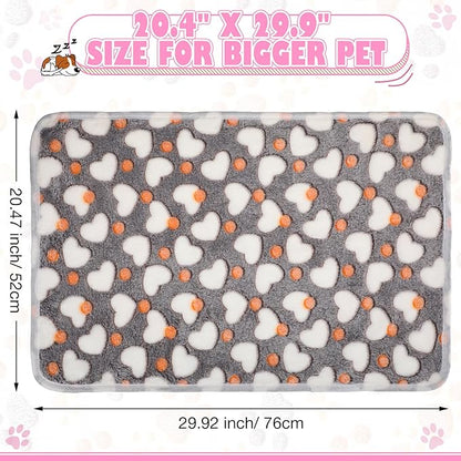 Chumia 18 Pcs Fleece Pet Blanket Soft Warm Sleep Mat Fluffy Cute Puppy Supplies Paw Bone Star Elephant Dot Heart Print Design Bed Blankets for Dog Cat Kitten Animals(30 x 20 Inch,Sweet)