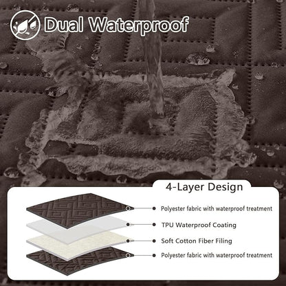 hyha Waterproof Dog Blanket, Soft Dog Bed Cover Pet Blankets, Waterproof Sofa Couch Cover for Dogs Washable, Reversible Pet Couch Covers for Sofa Furniture (30x70 Inch, Chocolate/Chocolate)