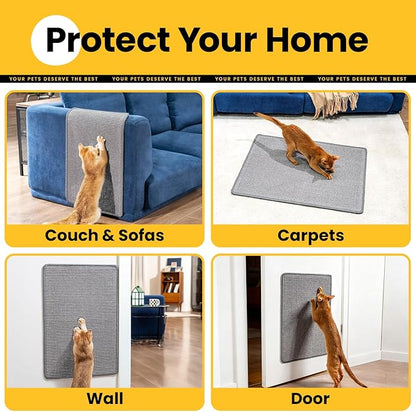 Cat Scratcher Mat,Natural Sisal Cat Scratch Pad,Horizontal Floor Cat Scratching Pads Rug for Indoor Cats Grinding Claws Nails,Cat Furniture Protector for Couch & Carpets & Sofas