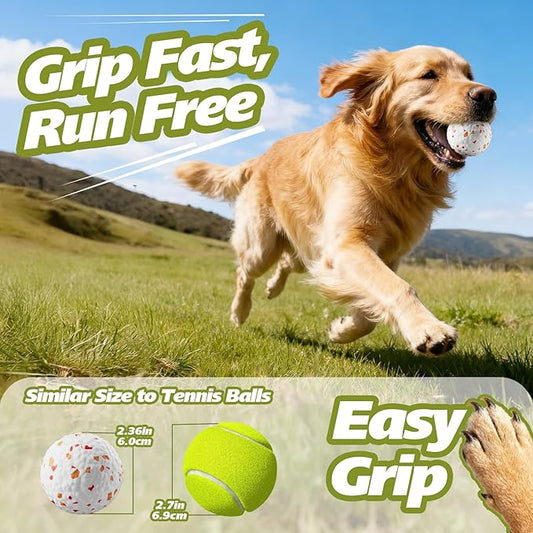 E-TPU Dog Balls 3 Pack - Interactive Tennis Balls Alternative for Aggressive Chewers, Indestructible Chew Toys for Puppy Teething, Keep Dogs Busy, Suit for Large Medium Small Breed