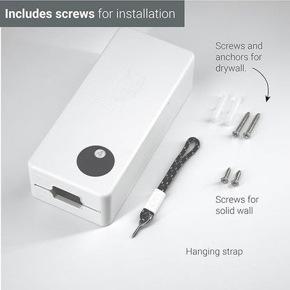 SVD.PET Dog Poop Bag Dispenser, Outdoor or Indoor Pet Waste Bag Dispenser Station, Wall Mount or Hanging with Strap. Easy to Refill Magnetic Cover (White, Dispenser only)