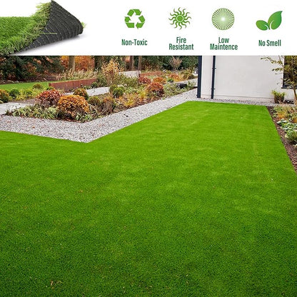 Artificial Grass Rug Outdoor Indoor 6FTX49FT Fake Grass Carpet Green Synthetic Grass Pet Turf Realistic Faux Grass Rug with Drain Holes for Garden Lawn Landscape Balcony Home Decor Patio