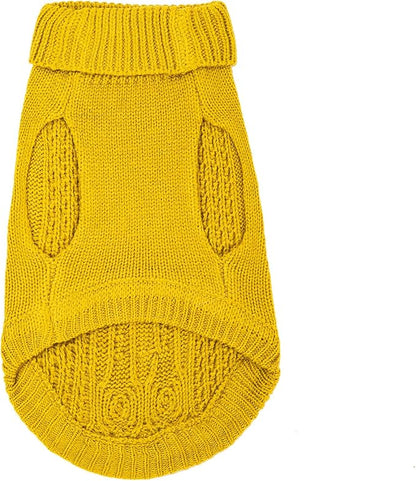 Stretchy Cat Sweater - 17 Colors & 6 Sizes | Snug Winter-Ready Knit for Boy/Girl Cats & Kittens(Dark Yellow, Large)
