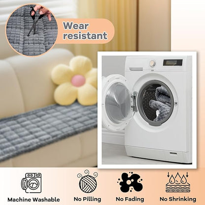 Washable Dog Couch Cover Protector, Non Slip Dog Bed Mat Machine Washable Large Blanket for Dogs, Pet Couches Covers for Sofa (Grey, 27.6 * 82.7 '')