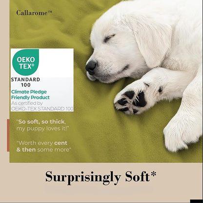 Waterproof Blanket for Bed or Couch – Soft and Leakproof Waterproof Throw Blanket, Water Proof & Stain Resistant Easy to Clean Throw Blanket Cover for Adults or Pets, Reversible Khaki/Ochre 80”x90”
