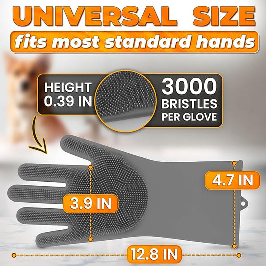 ALPENKOK Silicone Dish Gloves with Scrubbers – Thick Tear-Resistant Dishwashing Gloves – Long-Lasting | Household Use