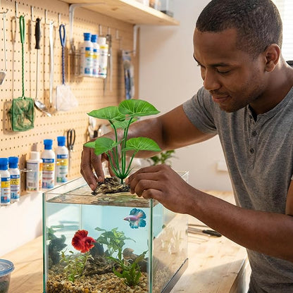 10-Pack Betta Fish Tank Decorations Silk Aquarium Plants for Aquarium Decor, Realistic Fish Tank Plants - Goldfish Tank, Reptile, Turtle Decorations Plants