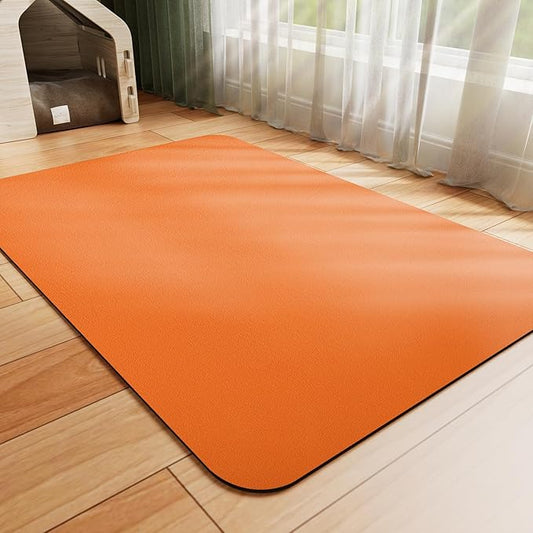 Dog Food Mat - Absorbent Cat Mat for Food and Water, No Stains Pet Feeding Bowl Mat, Easy to Clean Pet Placemats, Quick Dry Dog Water Dispenser Mat for Messy Drinkers | Orange 24"x36"
