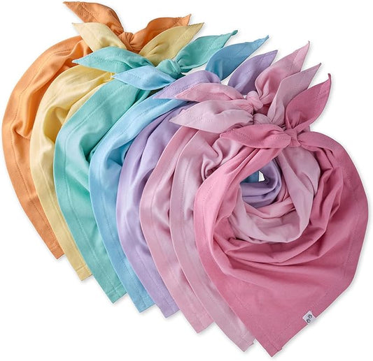 Bandit - The PET Bandana, 8 Pack 100% Organic Cotton Pet Bandanas Clothes for Small, Medium, Large Dogs, Rainbow Pinks, Medium/Large