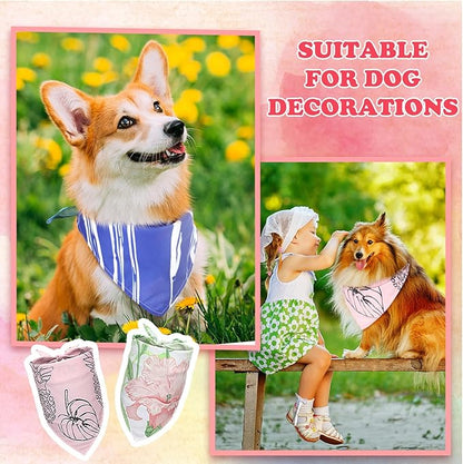 150 Pcs Boho Dog Bandanas Bulk Pet Bibs Colorful Triangle Scarf Pet Boho Bandanas for Medium Large Dogs Spring Summer Birthday Costume Decoration