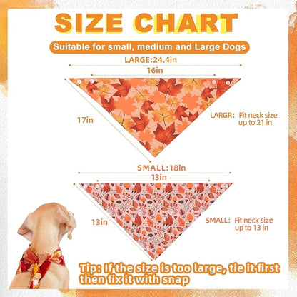 PAWCHIE Dog Bandanas Small Reversible Styles Pet Triangle Scarf Bibs - Adjustable with Two Snaps - Kerchief Set Accessories for Dogs, Puppy, Cats