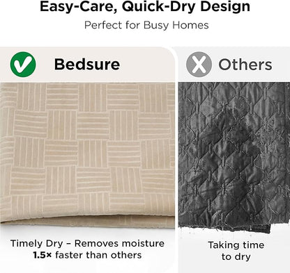 Bedsure Waterproof Bed Cover for Dogs Washable - Waterproof Blanket for King Bed Couch Sofa Cozy, Lightweight Furniture Protector for Pet Cat Quick Drying, Sandy Tan, Cal King，82x120IN