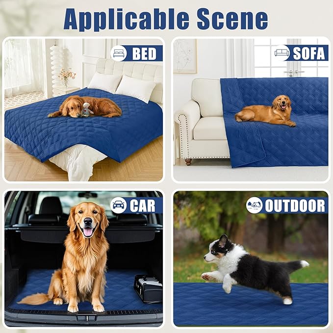Smiry Waterproof Dog Bed Cover Blanket 52x82, Soft Reversible Pet Blanket, Washable Leakproof Cats Dogs Couch Cover for Sofa, Couch, Furniture, Navy/Navy