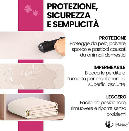 SILLY LEGACY Thin Reversible Waterproof Protective Bed Cover (Queen Size, 96 x 82 inch), for Dogs and Cats, Babies; Incontinence, Dirt, Drool