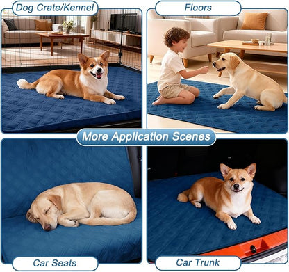 hyha Waterproof Dog Blanket, Reversible Pet Bed Blanket, Soft Sofa Couch Cover for Dogs Washable, Waterproof Pet Couch Covers for Sofa Puppy Cats Furniture Protector(68"x82", Navy Blue/Navy Blue)