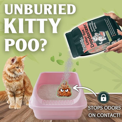 Sprinkle & Sweep Litter Box Deodorizer - Cat Litter Deodorizer Non Toxic and Safe for Kittens - Instantly Eliminates Foul Smells and Urine Odors (1 Bag + Speed Sifter)