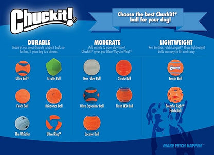 Chuckit! Ultra Squeaker Ball Dog Toy, Large (3 Inch) 1 Pack, for Large Breeds