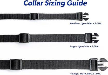MS-5 Automatic Pet Door Collar, Genuine High Tech Pet Brand Dog Collar for Power Pet Doors - Deluxe Strap (Black, Large) - DC-BLK-MS5-L