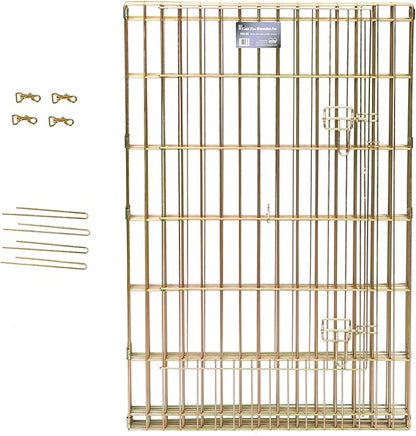MidWest Homes for Pets Folding Metal Dog Exercise Pen, Indoor/Outdoor Playpen with Door, 16 Sq Feet of Play Space, 42-Inches Tall, Gold Zinc