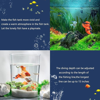 onesimcr Floating Fish Tank Decorations, Aquarium Decorations, Lovely Diver Fish Tank Decorations, Floating Device Fish Tank Accessories，Suitable for All Kinds of Fish Tanks(Orange)…
