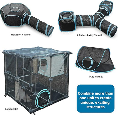 INTURN Catio Outdoor Cat Enclosure,Compact Kit for Outdoor and Indoor(Compact Kit)