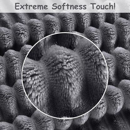 Soft Fleece Baby Blanket Ultra Cozy Grey Baby Blankets for Boys Warm and Lightweight Infant Toddler Newborn Receiving Gift with Reversible Stripes for Crib Stroller, 30x40 Inch, Dark Grey