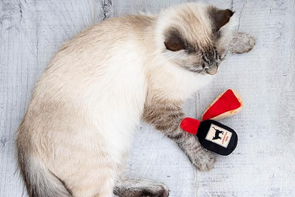 Pearhead Pet Cheese & Wine Cat Toys Set of 2 – Plush Catnip Toys with Crinkle & Rattle, Valentine’s Day Interactive Cat Toys for Indoor Cats