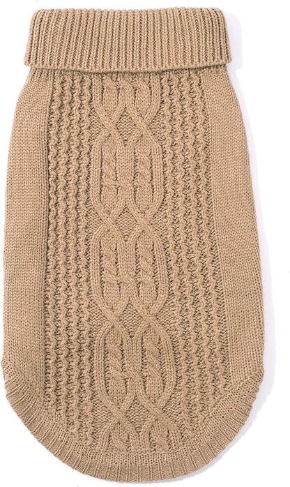 Stretchy Cat Sweater - 17 Colors & 6 Sizes | Snug Winter-Ready Knit for Boy/Girl Cats & Kittens(Khaki, Medium)