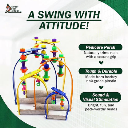 Sweet Feet and Beak Large Whirly Bird - Perfect Cage Toy Stimulates Visual and Physical Activity - Safe, Non-Toxic, Cage Accessories for Large Birds