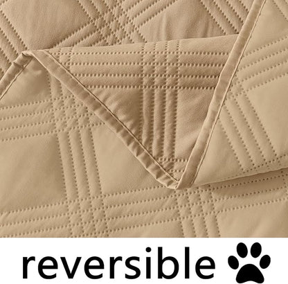 hyha Waterproof Dog Blanket, Reversible Pet Bed Blanket, Soft Sofa Couch Cover for Dogs Washable, Waterproof Pet Couch Covers for Sofa Puppy Cats Furniture Protector(68"x82", Camel/Camel)