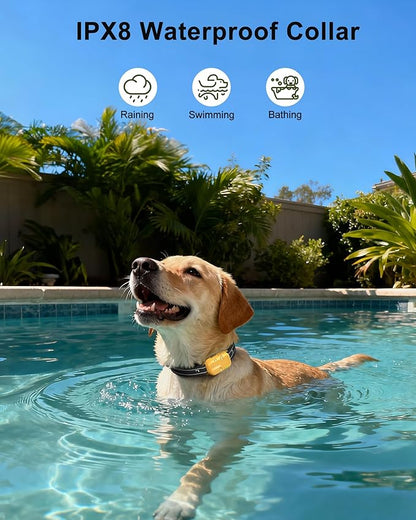 Jugbow Dog Shock Collar - 4500FT Dog Training Collar with Remote, IPX8 Waterproof Electric Dog Collar with 4 Training Modes, Security Lock, Rechargeable eCollar for 10-120lbs Dogs(Yellow)