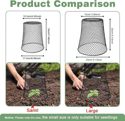 10 Pcs 6.8"×7.4" (Multiple Sizes/Quantities Available) Seedling Plant Protectors from Animals, Chicken Wire Plant Cage Garden Cloche to Protect Plants Vegetables from Rabbits Squirrels Chicken
