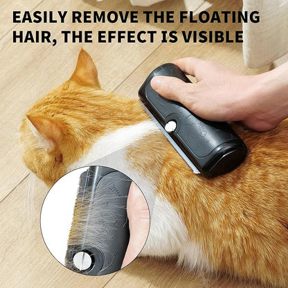 Dog Deshedding Brush & Shedding Blade, Undercoat Grooming Tool for Short & Medium Fur and Double Coats, Replaceable Metal Blade, Ergonomic Handle, Black