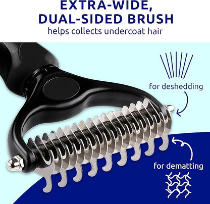 Pat Your Pet Deshedding Dog Brush For Shedding – Cat Brushes For Indoor Cats, Double-Sided Cat Brush Deshedding & Grooming Tool For Long Haired And Short Haired Dogs, Skin-Friendly