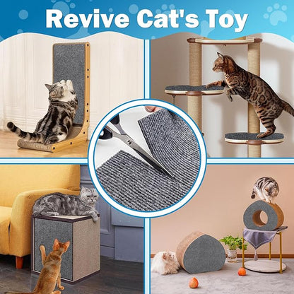 23.6x15.8 Cat Wall Scratcher Mat with Nano Tape,Anti Cats Scratch Furniture Couch Carpet Corner Protector for Indoor,Trimmable Cat Scratching Pad Board Sofa Replacement