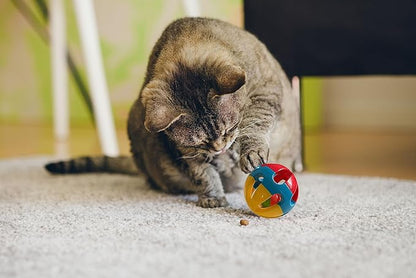 SIMENA Parrot Ball Toy with Bell, Cage Hanging Accessories for Medium to Large Birds, Interactive Toys for Birds, Cat Ball Toy (Globe, Set of 1)