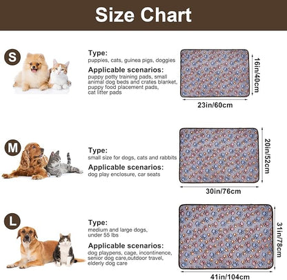 Dono 1 Pack 3 Dog Blankets, Soft Fluffy Fleece Pet Blanket Warm Sleep Mat Paw Print Design Puppy Kitten Throw Blankets Doggy Blanket for Dogs