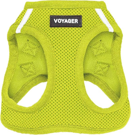 Best Pet Supplies Voyager Step-in Air Harness - All Weather Mesh, Reflective, No Pull Harness for Dogs, Cats - Secure with Hook & Loop Fastener, Buckle, Double D-Rings - Lime Green, S