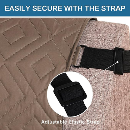 H.VERSAILTEX Futon Cover Reversible Sofa Slipcover Furniture Protector Water Resistant 2 Inch Wide Elastic Strap Futon Sofa Bed Pets Kids Dog Cat Fit Sitting Width Up to 70"(Futon, Taupe Brown/Beige)