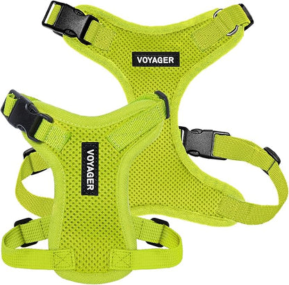 Voyager Step-in Pet Harness - All Weather Mesh, Adjustable Step in Harness for Cats and Dogs by Best Pet Supplies - Lime Green, L