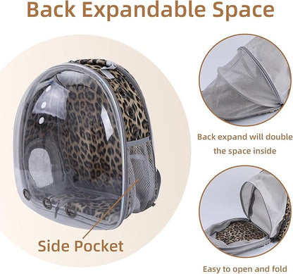 Cat Backpack Carrier Back Expandable Bubble Pet Carrier Backpack for Large Cat, Kitten and Dog, Designed for Hiking, Travelling and Outdoor Use (Back Expandable-Animal)