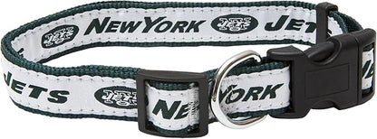Pets First NFL New York Jets Licensed PET COLLAR, Large - Heavy-Duty, Strong, and Durable Dog Collar. Available in 31 Football Teams and 4 Sizes
