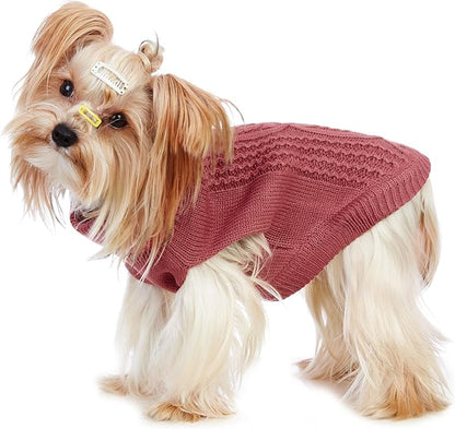 Stretchy Cat Sweater - 17 Colors & 6 Sizes | Snug Winter-Ready Knit for Boy/Girl Cats & Kittens(Maple Leaf Red, Large)
