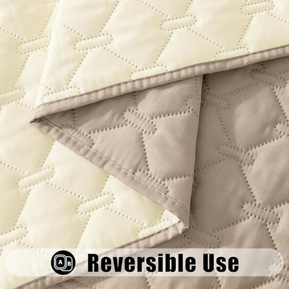 Smiry Waterproof Dog Bed Cover Blanket, Soft Reversible Pet Blanket, Washable Leakproof Cats Dogs Couch Cover for Sofa, Couch, Furniture (30x70 Inch, Taupe/Beige)