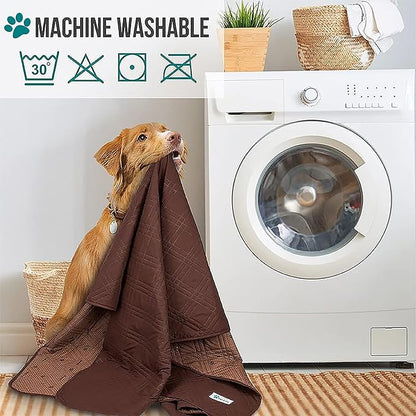 PetAmi Waterproof Bed Cover for Dogs, Waterproof Pet Blanket Couch Cover, Reversible Furniture Cover Sofa Protector for Pet Cat Bed, Washable Waterproof Blanket Dog Cover for Couch Seat, 102x82 Brown