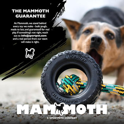 Chew King by Mammoth Premium Treat Dog Toy, Extremely Durable Natural Rubber Toy, Bacon Flavored Dog Treater, Large - Orange