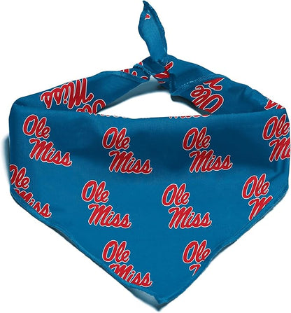 Ole Miss Rebels Officially Licensed Bandana for Dogs and Cats | Fits Pets Great Gift Idea | Easy-to-Tie (Small, 13")