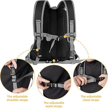 WOYYHO Pet Dog Carrier Backpack with Storage Pockets Small Dog Front Backpack Adjustable Straps Dog Backpack Breathable Dog Front Carrier with Safety Belt for Travel Hiking Cycling Outdoor Use